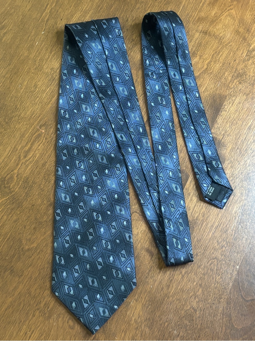 George Navy and Light Blue Geometric Men's Tie